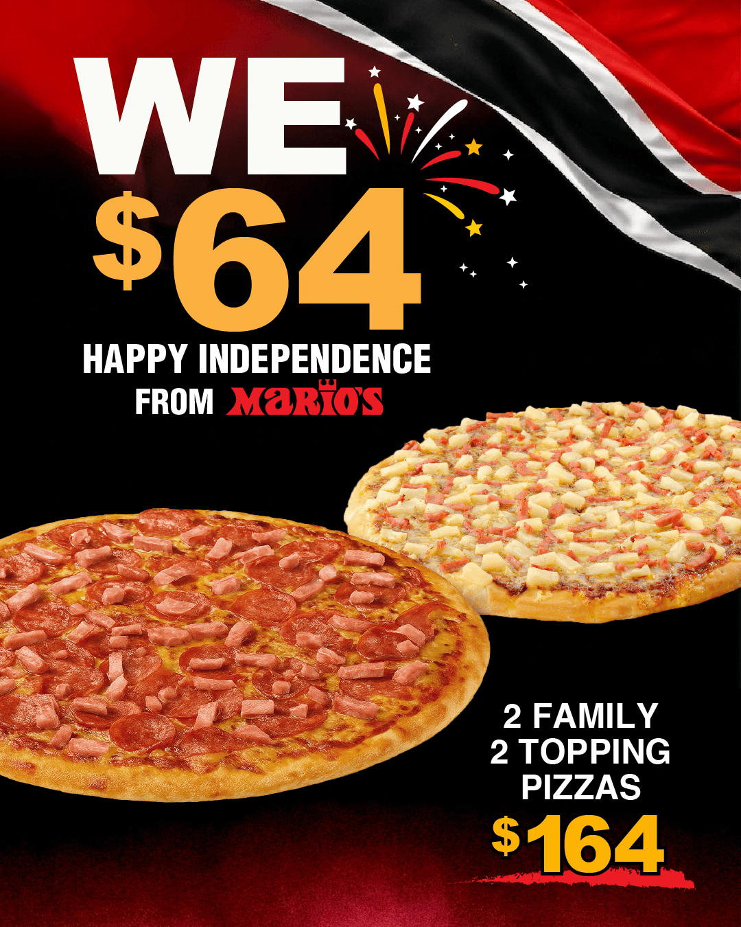 WE 64- Two Family Two Topping Pizzas